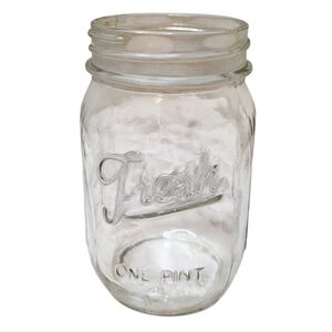 Fresh One Pint Clear Glass Mason Jar